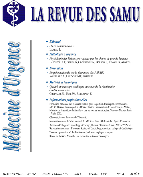 La Revue des SAMU